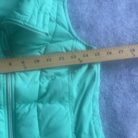 Athleta Puffer Vest Womens XXS Green Full Zip Zipper Pockets Colorful Quilted - Picture 11 of 13